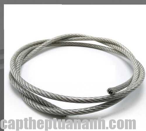 Cáp bọc nhựa phi 12 1 5mm tel halat 50 metre 7 7 effaf renk Plastik Kaplama 304 Paslanmaz elik